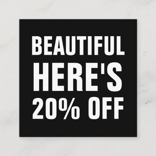 Schwarz-Weiß-minimalistisch, schlicht Rabattkarte (Vorderseite)