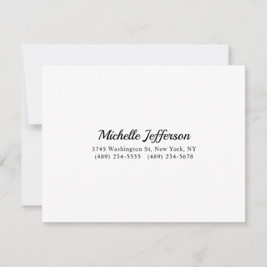 Schwarz/Weiß Minimalistisch Schlicht RSVP Karte (Vorderseite)