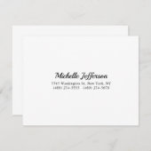 Schwarz/Weiß Minimalistisch Schlicht RSVP Karte (Vorne/Hinten)