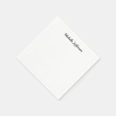 Schwarz/Weiß Minimalistisch Schlicht Serviette (Ecke)