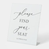 Schwarz/Weiß Minimalistisch Suchen Sie Ihren Platz Sockelschild (Vorderseite)