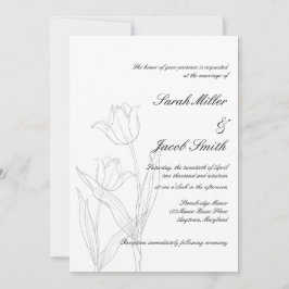 Schwarz-Weiß-Minimalistisch-Tulip-Hochzeit Einladung