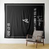 Schwarz-Weiß-Minimalistisch Wandteppich (Beispiel (Horizontal))