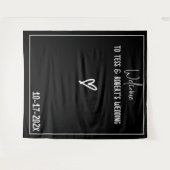 Schwarz-Weiß-Minimalistisch Wandteppich (Vorderseite (Horizontal))