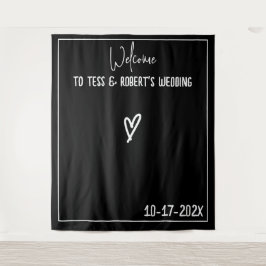 Schwarz-Weiß-Minimalistisch Wandteppich