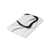 Schwarz-Weiß-Minimalistische Abstrakte Kunst Badematte (Schrägansicht)