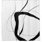 Schwarz-Weiß-Minimalistische Abstrakte Kunst Duschvorhang (Vorderseite)