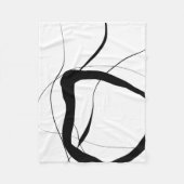 Schwarz-Weiß-Minimalistische Abstrakte Kunst Fleecedecke (Vorderseite)