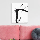 Schwarz-Weiß-Minimalistische Abstrakte Kunst Leinwanddruck (Insitu (Wohnzimmer))