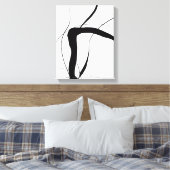 Schwarz-Weiß-Minimalistische Abstrakte Kunst Leinwanddruck (Insitu (Schlafzimmer))