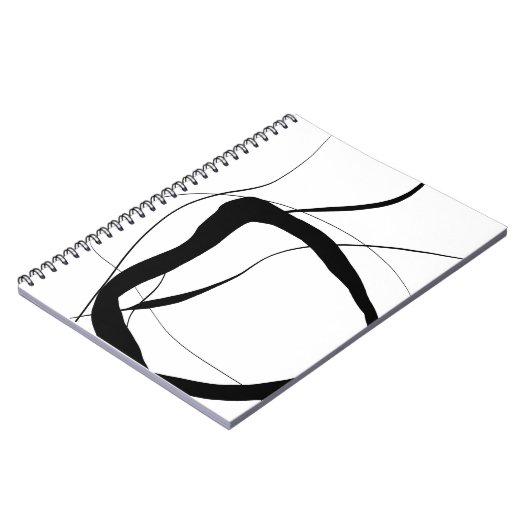 Schwarz-Weiß-Minimalistische Abstrakte Kunst Notizblock (Linke Seite)