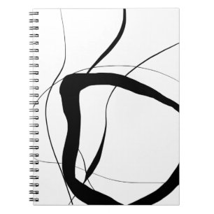 Schwarz-Weiß-Minimalistische Abstrakte Kunst Notizblock