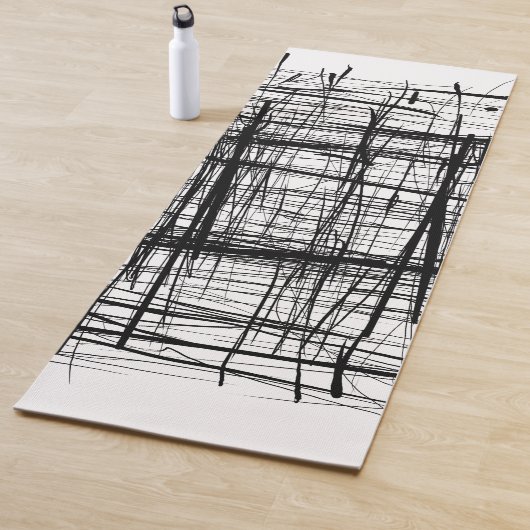 Schwarz-Weiß-Minimalistische Abstrakte Kunst Yogamatte (Beispiel)