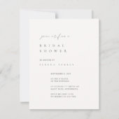 Schwarz-Weiß-Minimalistische Brautdusche Einladung (Vorderseite)