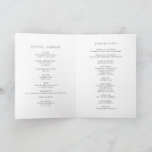 Schwarz-Weiß-Minimalistische Dainty-Script-Hochzei Programm (Innenseite)