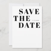 Schwarz-Weiß-Minimalistische Einfache Hochzeit Save The Date (Vorderseite)
