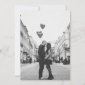 Schwarz-Weiß-Minimalistische Foto-Hochzeit Einladung (Rückseite)