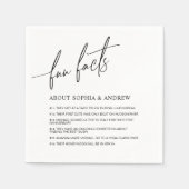 Schwarz-Weiß-Minimalistische Fun-Fakten Hochzeiten Serviette (Vorderseite)