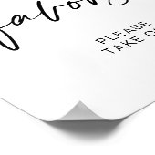 Schwarz-Weiß-Minimalistische Gefälligkeitskennzeic Poster (Ecke)