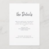 Schwarz-weiß-minimalistische handgeschriebene Hoch Begleitkarte (Vorderseite)