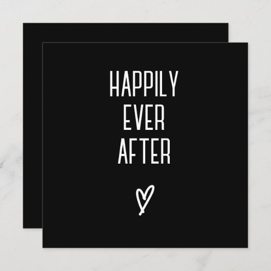 Schwarz-Weiß-Minimalistische Hochzeit Dankeschön K Einladung (Vorne/Hinten)