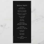 Schwarz-Weiß-Minimalistische Hochzeit Programm (Rückseite)