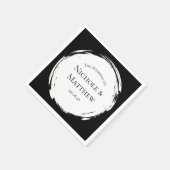 Schwarz-Weiß-Minimalistische Hochzeit Serviette (Ecke)