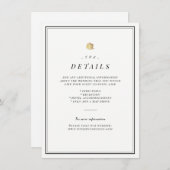 Schwarz-Weiß-Minimalistische Hochzeitskarte Begleitkarte (Vorne/Hinten)