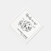 Schwarz-Weiß-Minimalistische Hundekatze Serviette (Ecke)