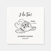 Schwarz-Weiß-Minimalistische Hundekatze Serviette (Vorderseite)