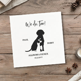 Schwarz-Weiß-Minimalistische Hundekatze Serviette