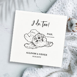 Schwarz-Weiß-Minimalistische Hundekatze Serviette