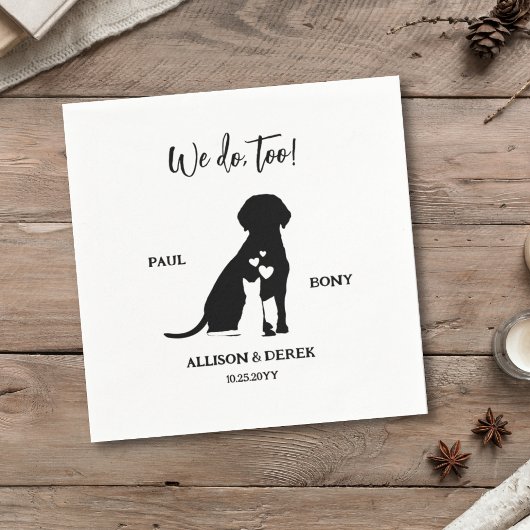 Schwarz-Weiß-Minimalistische Hundekatze Serviette