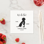 Schwarz-Weiß-Minimalistische Hundekatze Serviette (Beispiel)