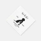 Schwarz-Weiß-Minimalistische Hundekatze Serviette (Ecke)