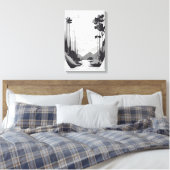 Schwarz-Weiß-Minimalistische Landschaft Abstrakte  Leinwanddruck (Insitu (Schlafzimmer))