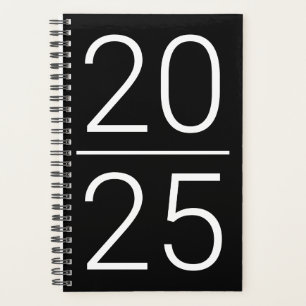 Schwarz-weiß minimalistische moderne Zollnummern 2 Planer