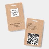 Schwarz-Weiß-Minimalistische Monogramm für Kraft Ausweis (Vorder- & Rückseite)