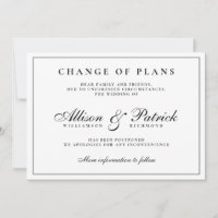 Schwarz-Weiß-Minimalistische Postpone-Hochzeit