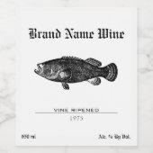 Schwarz-Weiß-Minimalistische schwarze Gruppe Weinetikett (Einzelnes Label)