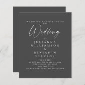 Schwarz-Weiß-Minimalistische Script-Hochzeit (Vorne/Hinten)
