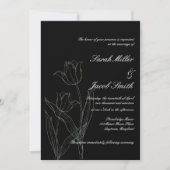 Schwarz-Weiß-Minimalistische Tulip-Hochzeit Einlad Einladung (Vorderseite)