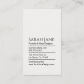 Schwarz-Weiß-Minimalistische Visitenkarte (Rückseite)