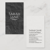 Schwarz-Weiß-Minimalistische Visitenkarte (Vorne/Hinten)