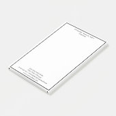 Schwarz Weiß Minimalistischer Geschäftsfachmann Post-it Klebezettel (angewinkelt)