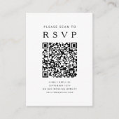 Schwarz-Weiß-Minimalistischer-Hochzeits-QR-Code Begleitkarte (Vorderseite)