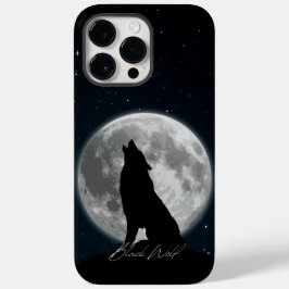 Schwarz-Weiß-Minimalistischer Schwarzer Wolf Case-Mate iPhone 14 Pro Max Hülle