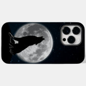 Schwarz-Weiß-Minimalistischer Schwarzer Wolf Case-Mate iPhone Hülle (Rückseite (Horizontal))