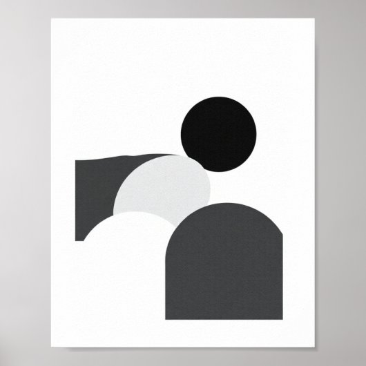 Schwarz-weiß-minimalistisches abstraktes Poster (Vorne)