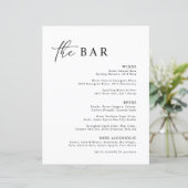 Schwarz-weiß Minimalistisches Bar Menu für moderne (Stehend Vorderseite)